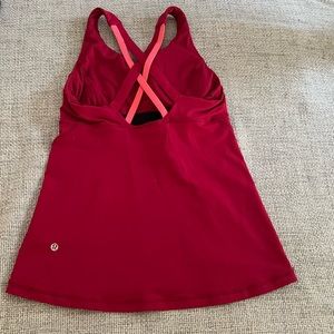 ❤️💗 NWOT LULULEMON RED PINK CRISS CROSS STRAPPY TANK TOP